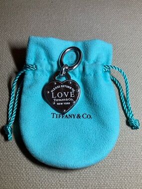 Tiffany & Co. Metal Heart "Please Return to Love" Pet Collar Charm